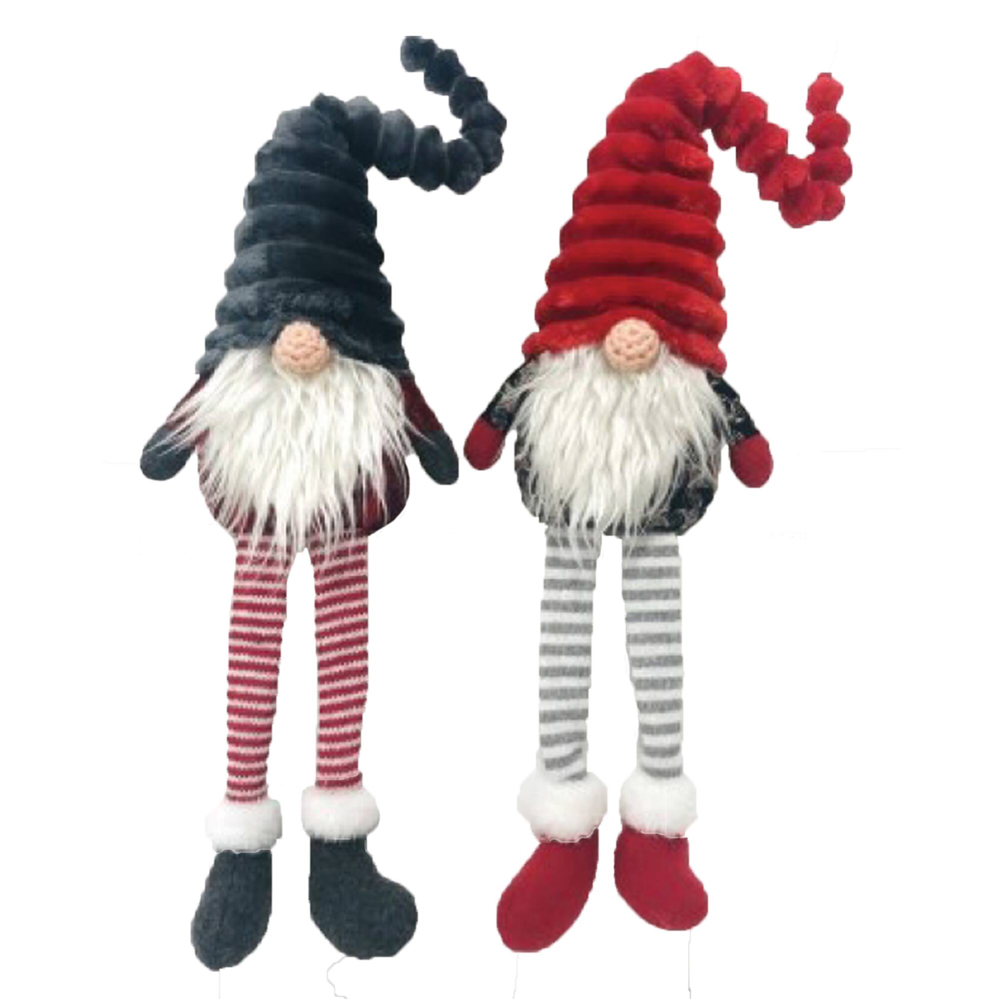 Santa's Workshop 14" Sitting Christmas Gnomes Wearing Stripes, 2ct.